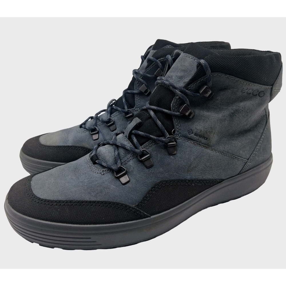 ECCO Snow Boots Mens Size 11 Gray Nubuck Gore-Tex Waterproof Ankle Winter